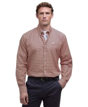 Men's Barbour Finwell Gingham Tailored Fit Shirt - Rust