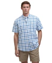Men's Barbour Glover S/S Linen Blend Regular Fit  Shirt - Navy