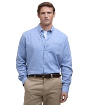 Men's Barbour Nelson Linen Blend Regular Fit Shirt - Blue