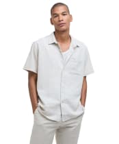 Men's Barbour Hartland Linen Blend Summer Fit Shirt - Stone