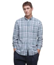 Men's Barbour Bridport Linen Blend Tailored Fit Shirt - Blue