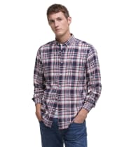 Men's Barbour Bridport Linen Blend Tailored Fit Shirt - Navy
