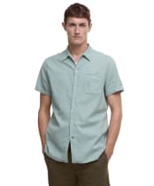 Men's Barbour Garment Dyed Nelson Short Sleeve Regular Fit Shirt - Pale Apple