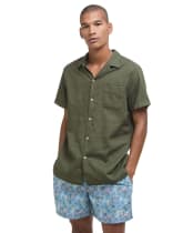 Men's Barbour Garment Dyed Nelson Short Sleeve Regular Fit Shirt - Light Sage