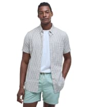 Men's Barbour Cresswell Seersucker Summer Fit Shirt - Stone
