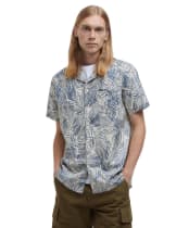 Men's Barbour Falmouth Printed Summer Fit Shirt - Oatmeal