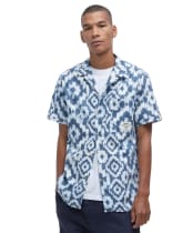 Men's Barbour Homelane Printed Short Sleeve Relaxed Fit Shirt - Navy