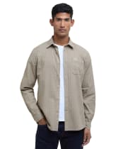 Men's Barbour Irvine Textured Tailored Shirt - Washed Stone