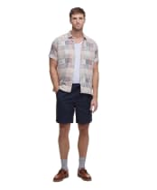Men's Barbour Cotton Linen Relaxed Shorts - Navy