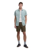 Men's Barbour Washed Oxford Relaxed Shorts - Uniform Green