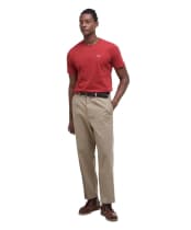 Men's Barbour Washed Stretch Twill Relaxed Fit Trouser - Washed Stone