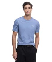 Men's Barbour International Philip Tipped Cuff Cotton T-Shirt - Washed Blue