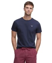 Men's Barbour Tartan Trim Pique T-Shirt - Navy