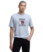 Men's Barbour International Giles Steve McQueen Graphic T-Shirt - Grey Marl