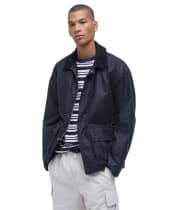 Men's Barbour Utility Spey Waxed Cotton Jacket - New Navy