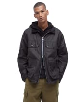 Men's Barbour Re-Engineered Short Bedale Waxed Jacket - Charcoal