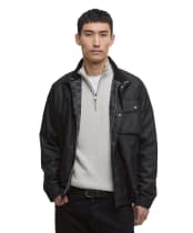 Men's Barbour International Lexton Waxed Jacket - Black