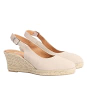 Women's Barbour Hazel Espadrille Wedge Sandal - Salt Suede