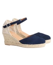 Women's Barbour Elder Espadrille Wedge Sandal - Navy Suede