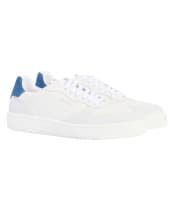 Women's Barbour Celeste Lace Up Cupsole Leather Sneakers - WHITE/CHAMBRAY
