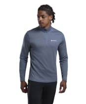 Men's Montane Dart Zip Neck Long Sleeve T-Shirt - Stone Blue