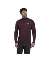 Men's Montane Dart Zip Neck Long Sleeve T-Shirt - Dark Garnet