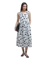 Elina Dress                                   - White / Navy