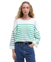 Women's Barbour Kayleigh Knitted Jumper - CLOUD/KELLY GREE