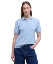 Women's Barbour Bowford Polo Top - Breeze Blue