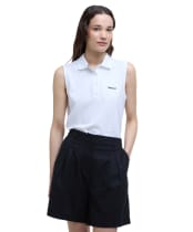 Women's Barbour Bowford Sleeveless Polo Top - White