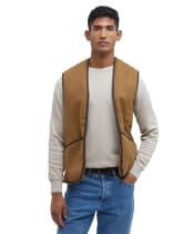 Men's Barbour Warm Pile Waistcoat / Zip-In Liner - Brown