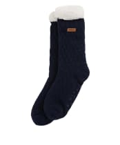 Women's Barbour Cable Knit Lounge Socks - Navy