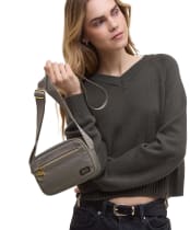 Women's Barbour International Qualify Micro Crossbody Bag - Dusky Khaki