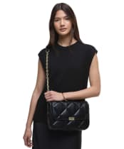 Women's Barbour International Soft Quilt Shoulder Bag - Black