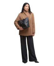 Women's Barbour Alder Leather Tote Bag - Black