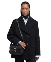 Women's Barbour Rosa Leather Crossbody Bag - Black