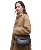 Women's Barbour Sorrel Leather Sling Bag - Black