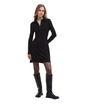 Women's Barbour International Chloe Ribbed Mini Dress - Black