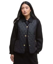Women's Barbour Enid Gilet - Black / Classic Tartan