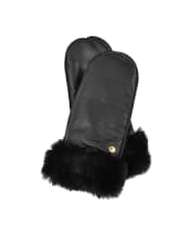 Women's Barbour Daniella Leather Mittens - Black