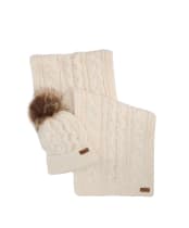 Women’s Barbour Penshaw Beanie & Scarf Set - Cloud