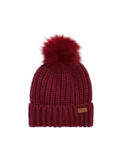 Women's Barbour Saltburn Bobble Hat - Biking Red