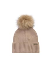 Women's Barbour International Mallory Pom Beanie - Oat