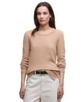 Women’s Barbour Pendle Crew Knit Sweater - Pale Camel / Hessian
