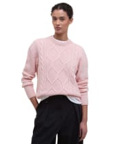 Women's Barbour Burne Crew Knitted Jumper - Pink Blush