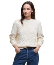 Women's Barbour Burne Crew Knitted Jumper - Ecru