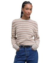 Women's Barbour Claydon Knitted Jumper - Oatmeal Stripe