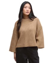 Women's Barbour Lilian Knitted Jumper - Military Brown