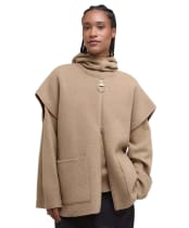 Women's Barbour Martha Sleeveless Zip Through Knitted Vest - Military Brown