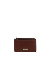 Women's Barbour Alder Leather Card Holder - Brown / Classic